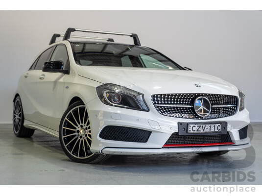 07/2015 Mercedes-Benz A250 Sport 176 MY15 5D Hatchback Calcite White Turbo 2.0L
