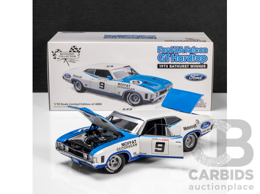 Classic Carlectables 1973 Ford XA Falcon GT Hardtop Bathurst Winner Moffat & Geoghegan #9 White (18225) 1:18 Scale Model Car