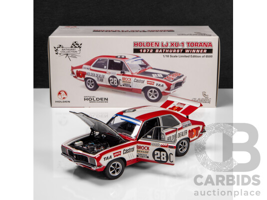 Classic Carlectables 1972 Holden LJ XU-1 Torana Coupe Bathurst Winner #28C Peter Brock HDT (18314) 1:18 Scale Model Car