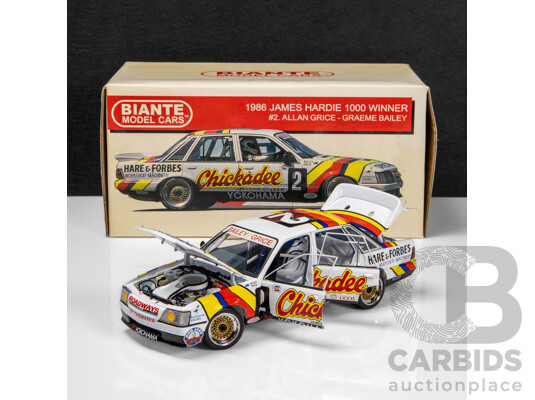 Biante 1986 Holden VK Commodore SS Group 'A' Bathurst Winner Chickadee Grice / Bailey (B182704B) Signed COA 1:18 Scale Model Car