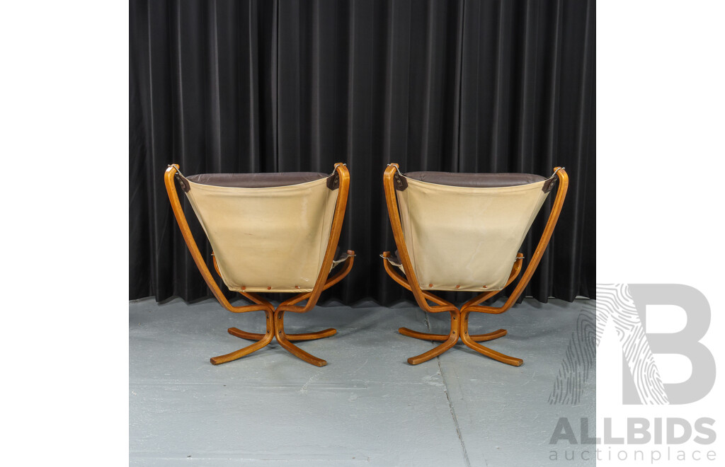 Pair of Vintage Falcon Chairs by Sigurd Ressell for Vatne Mobler