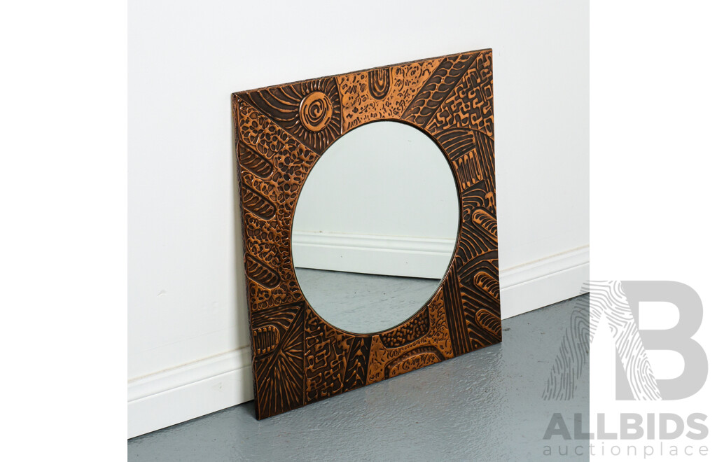 Vintage Copper Framed Mirror