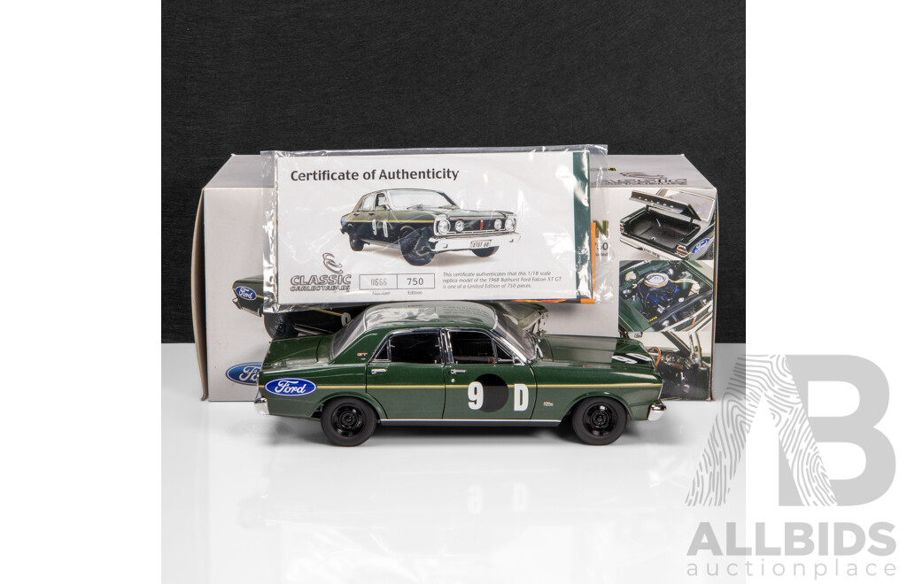 Classic Carlectables 1968 Ford XT Falcon GT Bathurst Dark Green Metallic #9D Gibson / Seton (18086)  1:18 Scale Model Car