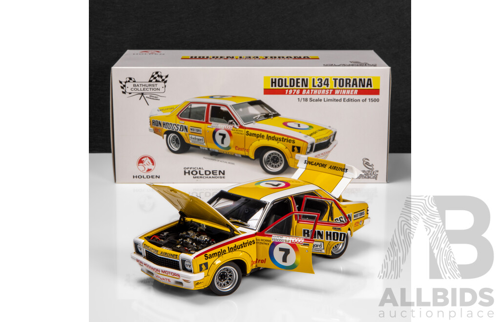 Classic Carlectables 1976 Holden L34 Torana Sedan Bathurst Winner #7 Morris / Fitzpatrick (18308) 1:18 Scale Model Car