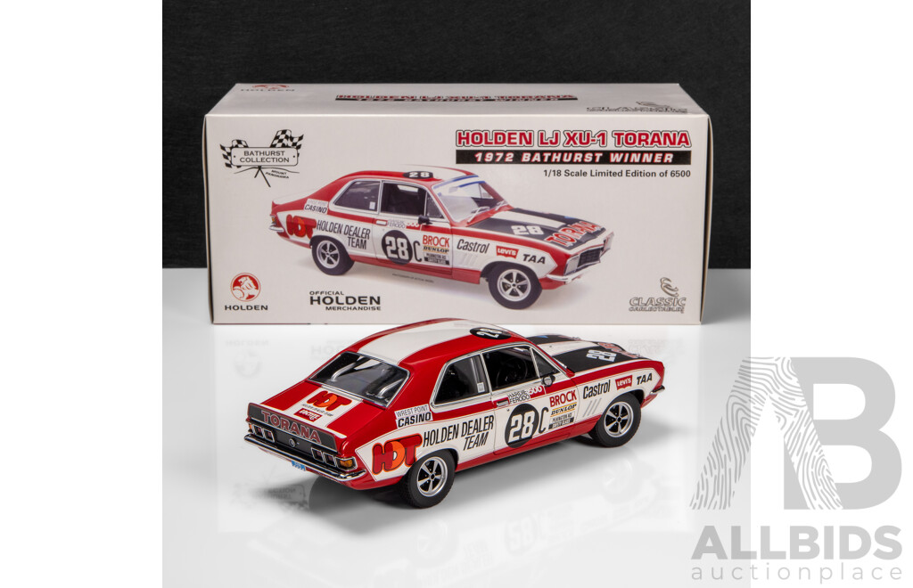 Classic Carlectables 1972 Holden LJ XU-1 Torana Coupe Bathurst Winner #28C Peter Brock HDT (18314) 1:18 Scale Model Car