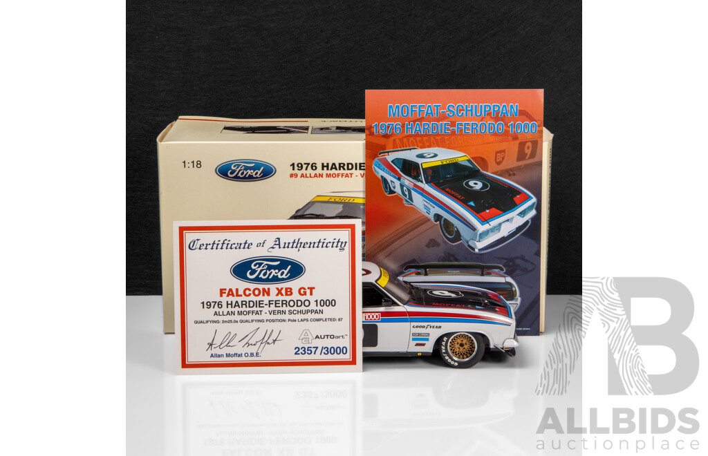 AUTOart 1976 Ford XB GT Hardtop Coupe Bathurst 1000 #9 Moffat / Schuppan (87613) Signed COA 1:18 Scale Model Car