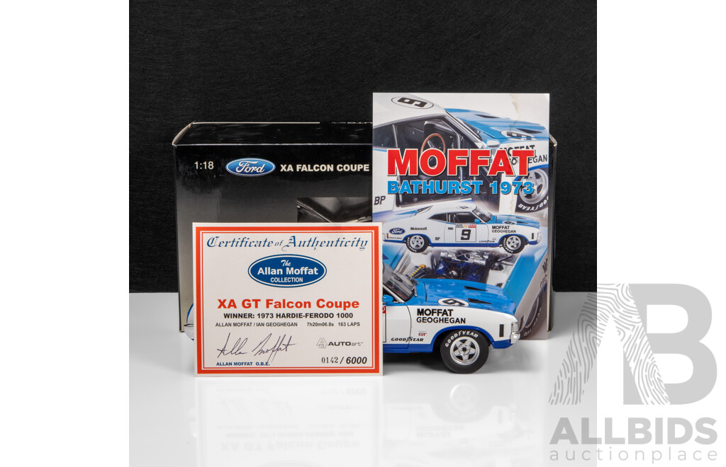 AUTOart 1976 Ford XA GT Hardtop Coupe Bathurst Winner #9 Moffat / Geoghegan (87313) Signed COA 1:18 Scale Model Car