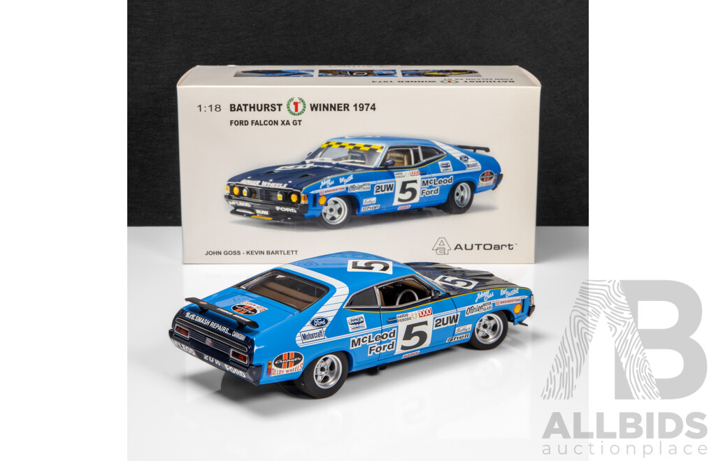 AUTOart 1974 Ford XA GT Hardtop Coupe Bathurst Winner #5 Goss / Bartlett (87412) Signed COA 1:18 Scale Model Car