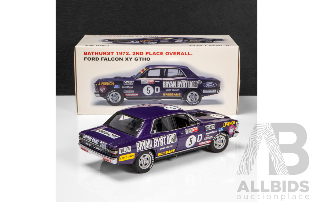 AUTOart 1972 Ford XY Falcon GTHO Sedan Bathurst 2nd Place John French (87210) Signed COA 1:18 Scale Model Car