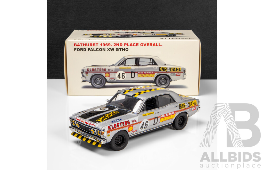 AUTOart 1969 Ford XW Falcon GTHO Sedan Bathurst 2nd Place McPhee / Mulholland (86913) Signed COA 1:18 Scale Model Car