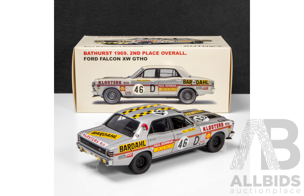 AUTOart 1969 Ford XW Falcon GTHO Sedan Bathurst 2nd Place McPhee / Mulholland (86913) Signed COA 1:18 Scale Model Car