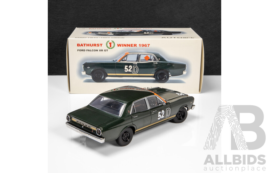 AUTOart 1967 Ford XR Falcon GT Sedan Bathurst Winner Firth / Gibson (86710) Signed COA 1:18 Scale Model Car