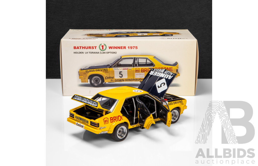 AUTOart 1975 Holden LH Torana L34 Option Sedan Bathurst Winner Peter Brock (87560) Signed COA 1:18 Scale Model Car