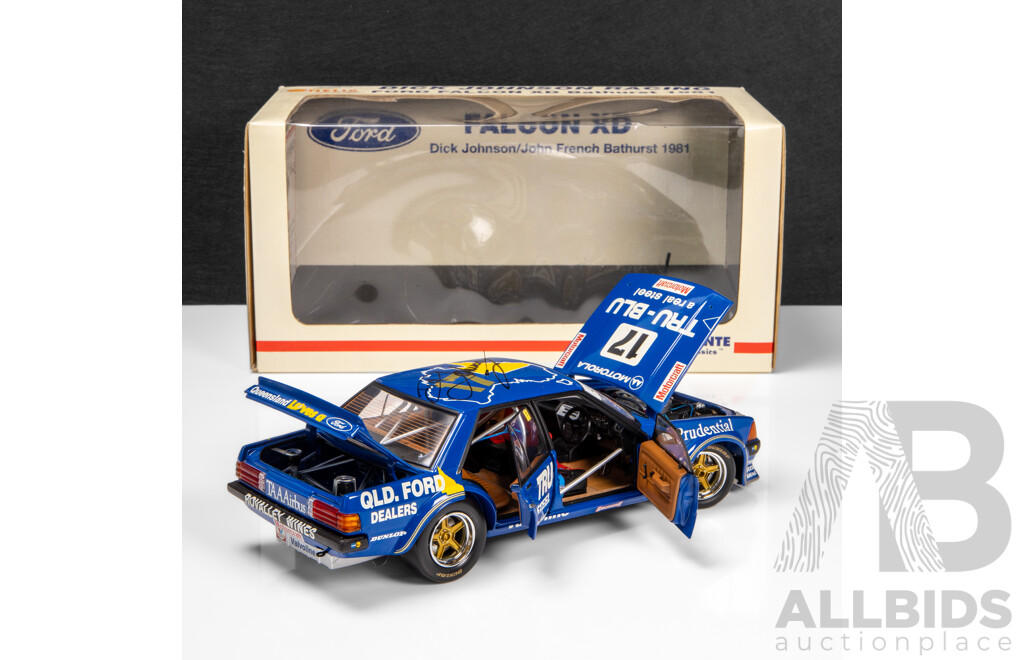 Biante 1981 Ford XD Falcon Bathurst Winner DJR Johnson / French #17 Tru-Blu Steel (MB007) Signed COA and Car 1:18 Scale Model Car