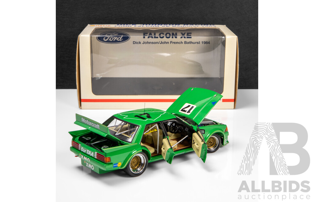 Biante 1984 Ford XE Falcon Bathurst Johnson / French #17 Greens-Tuf (MB008) Signed COA 1:18 Scale Model Car