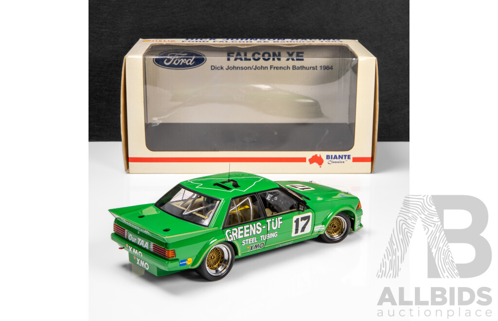 Biante 1984 Ford XE Falcon Bathurst Johnson / French #17 Greens-Tuf (MB008) Signed COA 1:18 Scale Model Car