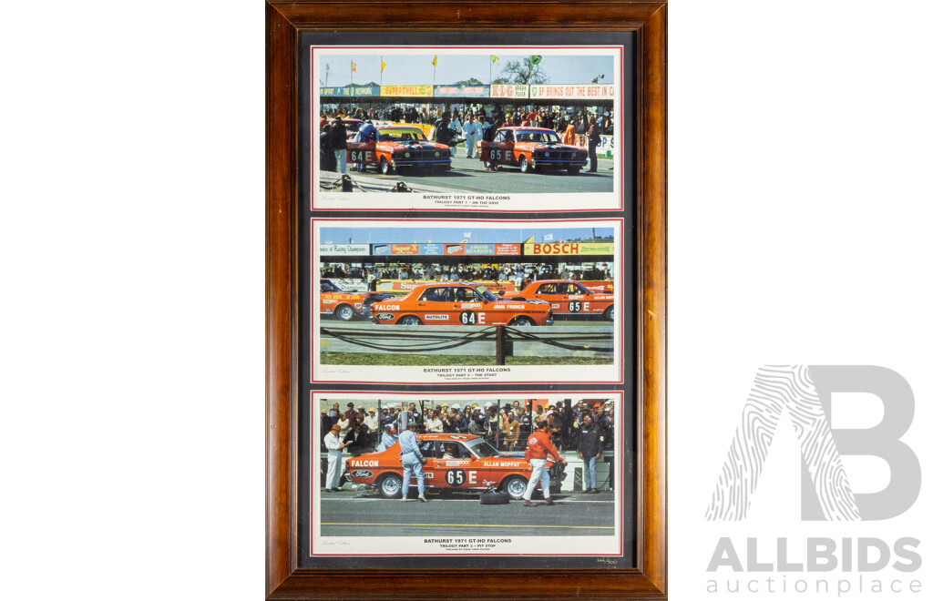 Framed 1971 GT-HO Falcons 'Bathurst- 1971 on the Grid' Hardie Ferodo Photo Montage