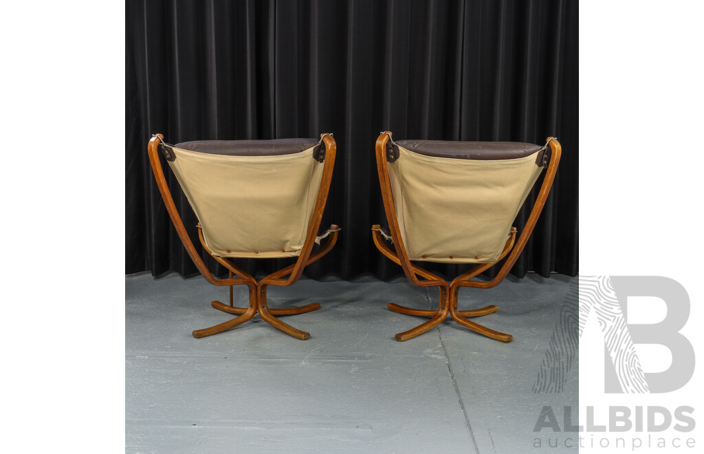 Pair of Vintage Falcon Chairs by Sigurd Ressell for Vatne Mobler