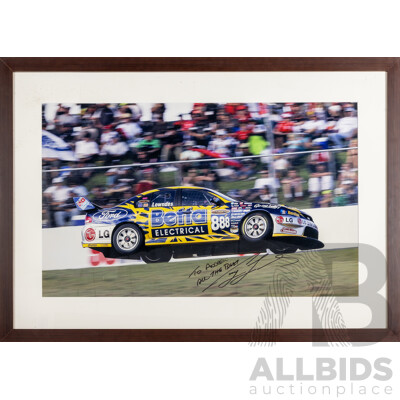 Framed Signed Photo Print of Craig Lowndes 888 Betta Electrical Ford BA Falcon