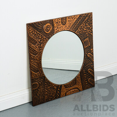 Vintage Copper Framed Mirror