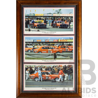 Framed 1971 GT-HO Falcons 'Bathurst- 1971 on the Grid' Hardie Ferodo Photo Montage