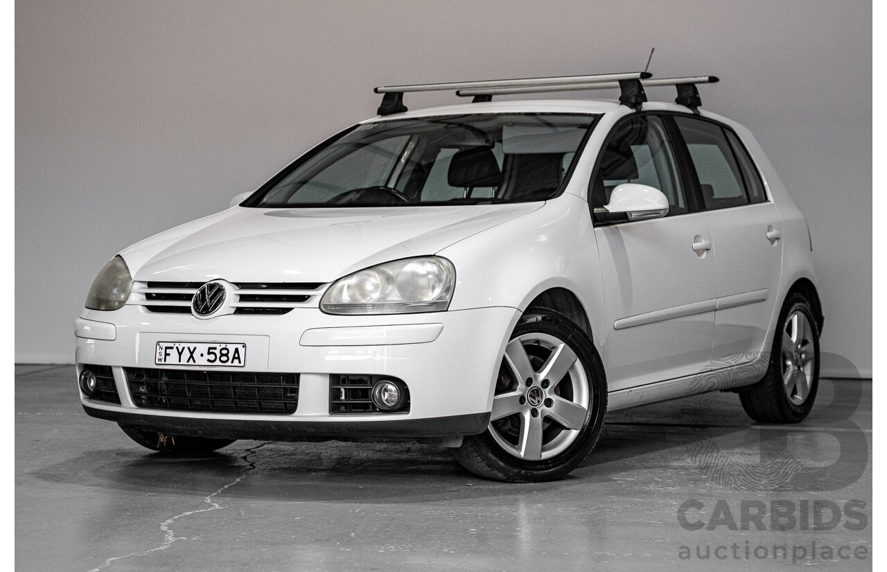08/2008 Volkswagen Golf 2.0 TDI Pacific 1K MY08 5d Hatchback White Turbo Diesel2.0L