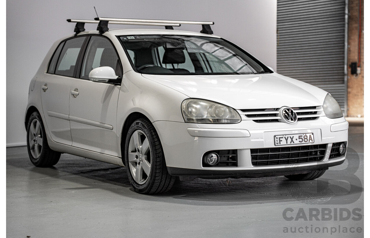 08/2008 Volkswagen Golf 2.0 TDI Pacific 1K MY08 5d Hatchback White Turbo Diesel2.0L