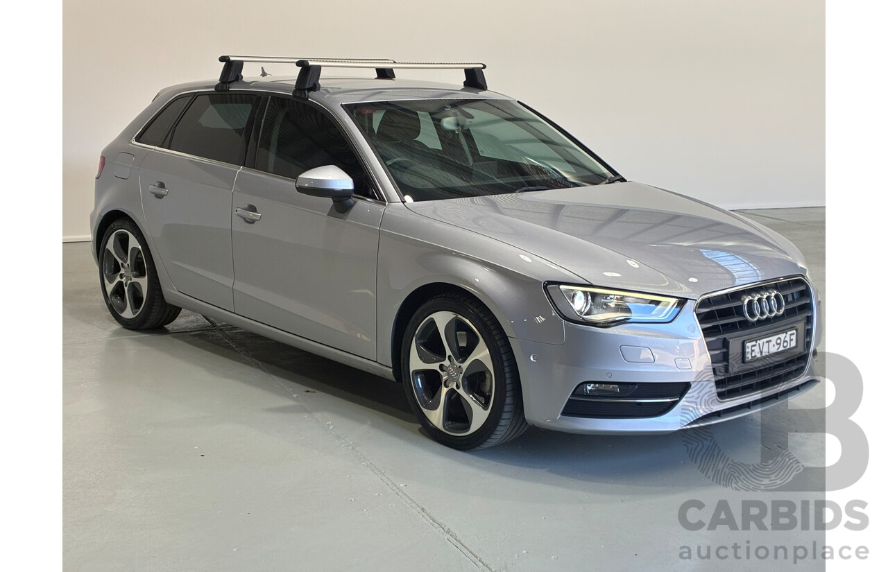 06/2015 Audi A3 Sportback TFSI Ambition 8V MY15 5d Hatchback Silver Trubo 1.8L