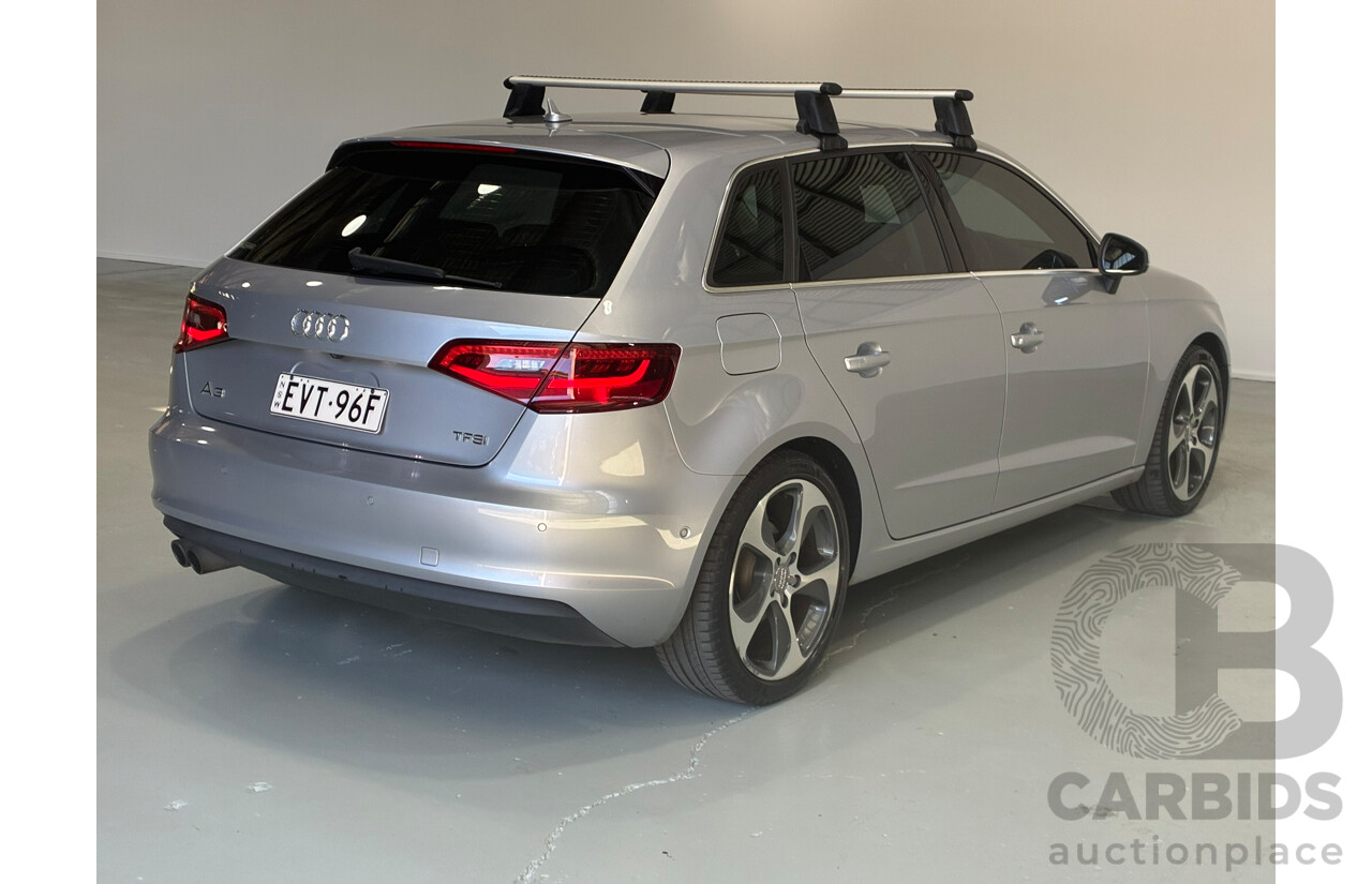 06/2015 Audi A3 Sportback TFSI Ambition 8V MY15 5d Hatchback Silver Trubo 1.8L