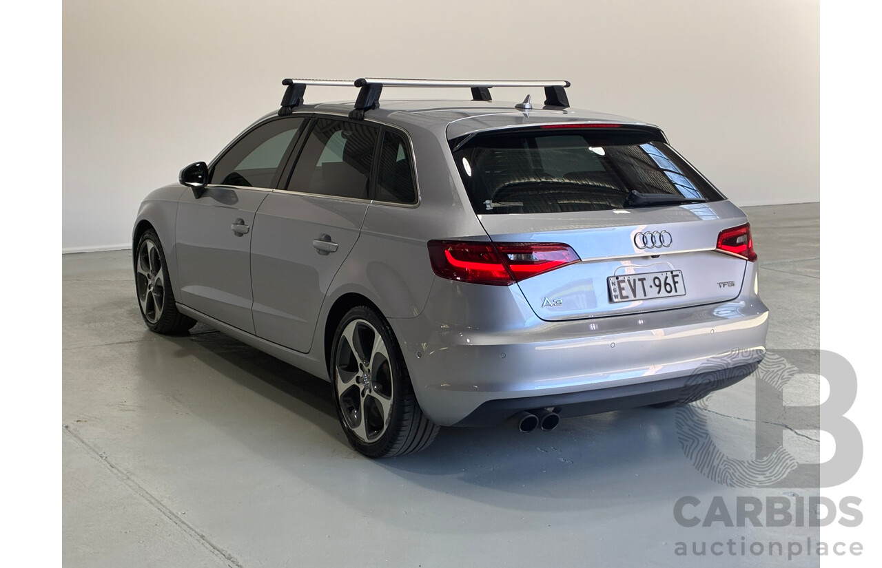 06/2015 Audi A3 Sportback TFSI Ambition 8V MY15 5d Hatchback Silver Trubo 1.8L