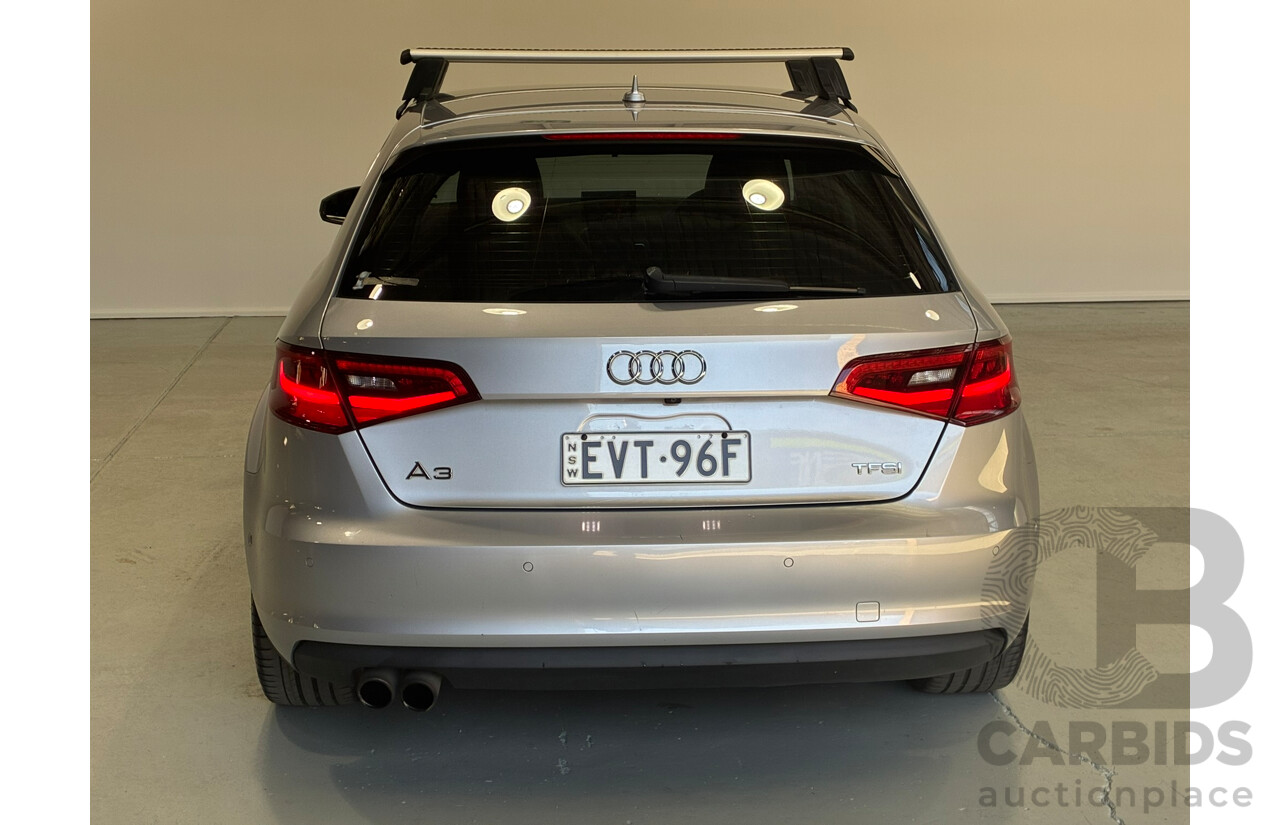 06/2015 Audi A3 Sportback TFSI Ambition 8V MY15 5d Hatchback Silver Trubo 1.8L