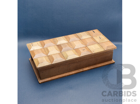 Vintage Wooden Trinket Box Filled with Men's Jewellery Items