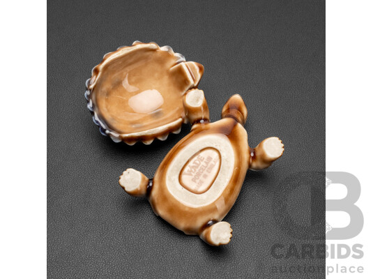 Carnelian Beaded Necklace, Intricate Microbead Lace Necklace & Vintage Wade Porcelain Turtle Trinket Box