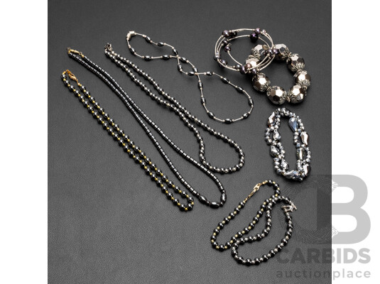 Collection of Vintage Haematite Necklaces & Bracelets