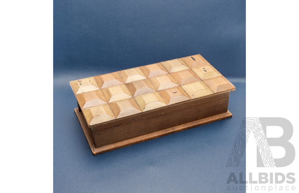 Vintage Wooden Trinket Box Filled with Men's Jewellery Items