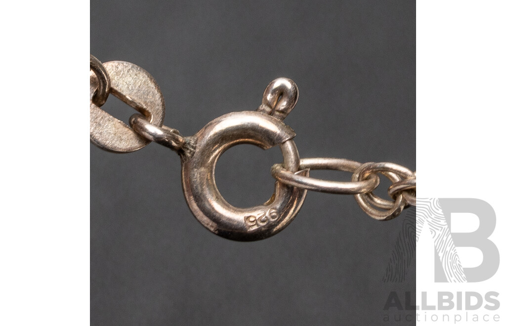 Vintage Sterling Silver Mid-century Etruscan Revival Bracelet, Fine Filigree Pendant & Brooch, 27.87 Grams