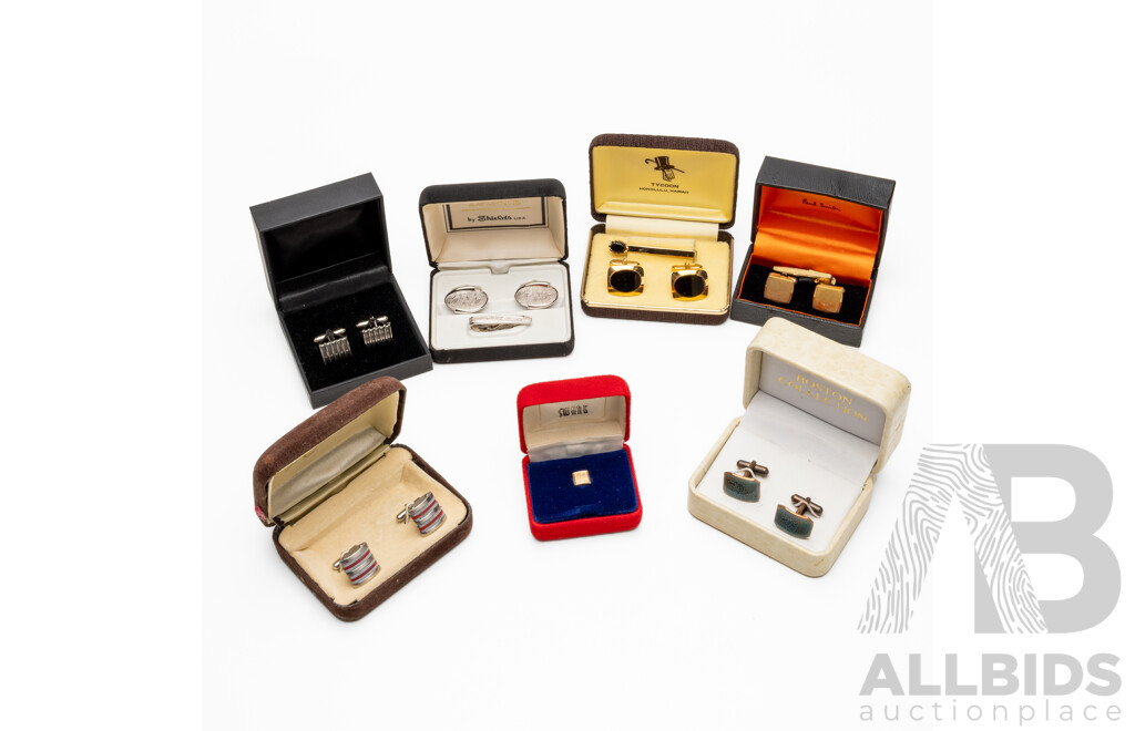 Collection of Vintage & Modern Cufflinks in Original Presentation Boxes