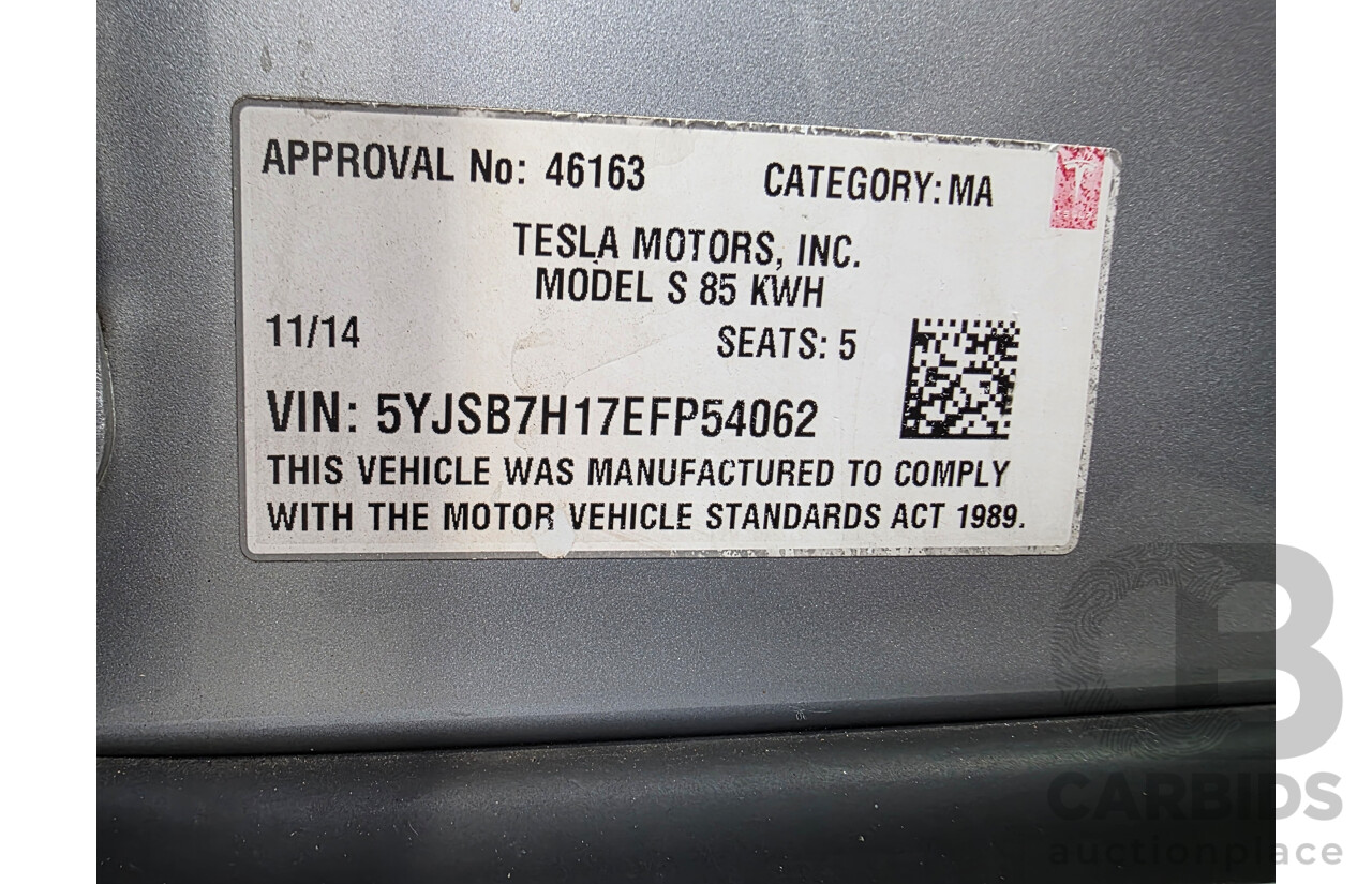 11/2014 Tesla Model S 85 (RWD) 4D Hatchback Silver Electric