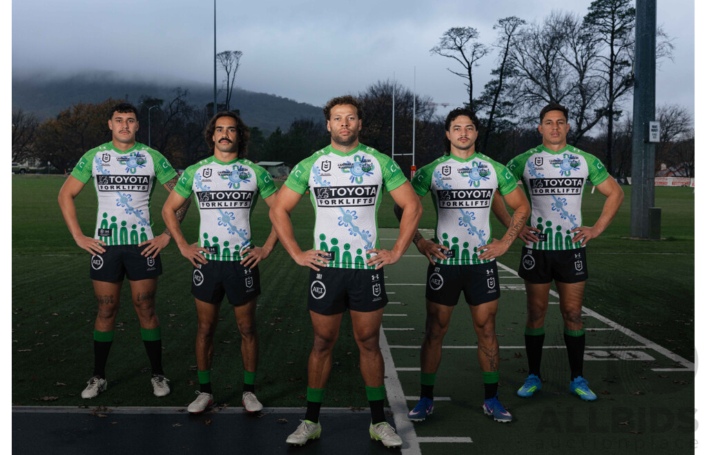 17. Daine Laurie - Match Worn and Signed Canberra Raiders 2026 Indigenous Round Jersey - Round 23 v Knights - Proceeds towards the Raiders Foundation