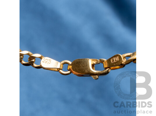 9ct Yellow Gold Curb Chain. Length - 50cms