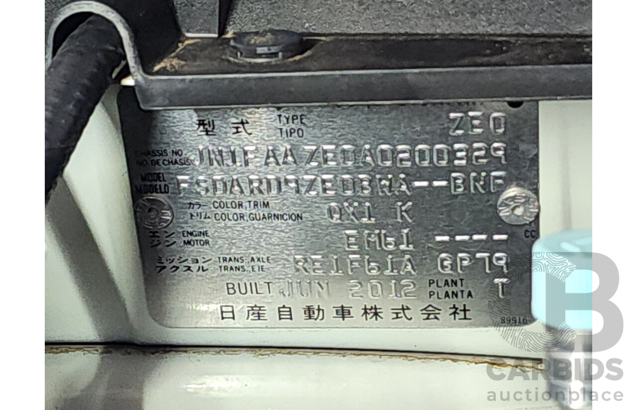 08/2013 Nissan Leaf  ZE0 5d Hatchback White 0.0