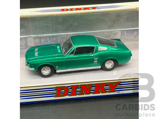 MATCHBOX DINKY 1:43 Scale Model Cars, Including 1948 Tucker Torpedo (DY-11), 1967 Ford Mustang Fast Back (DY-16), 1955 Ford Thunderbird (DY-31) and 1953 Buick Skylark (DY-29) - Lot of 4