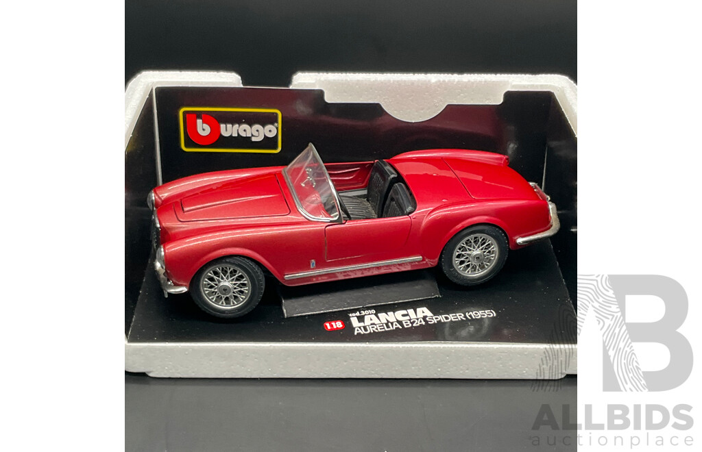 BURAGO Lancia Aurelia B24 Spider (1955) 1:18 Scale Model Car 3010