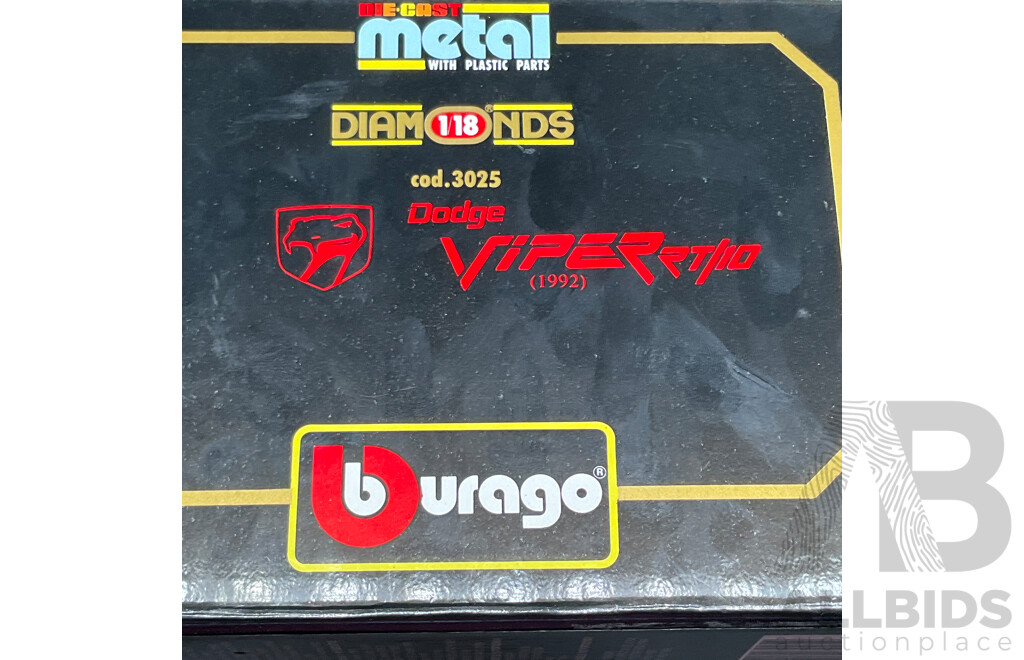 BURAGO Dodge Viper RT/10 (1992) 1:18 Scale Model Car 3025
