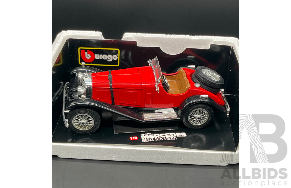 BURAGO Mercedes Benz SSK (1928) 1:18 Scale Model Car 3009