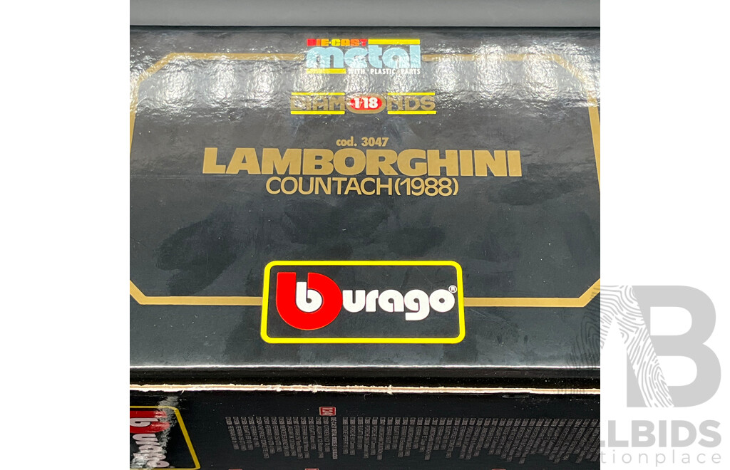 BURAGO Lamborghini Countach (1988) 1:18 Scale Model Car 3047