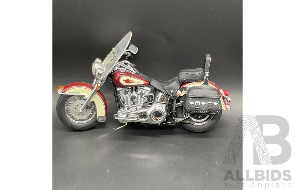 Large Collection of Motorcycles Models, Including Die-Cast FMPM 1986 HARLEY-DAVIDSON, Wooden Chopper Toy and Others - Lot of 14