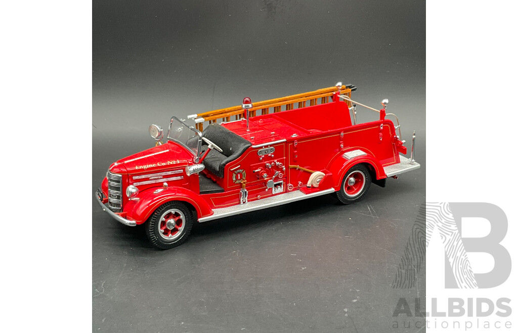 Large Collection of Vintage-Style Fire Engine and Pumper Models, Including SIGNATURE Models 1:32, PRECISION MODELS 1948 MACK and Large Metal Fire Engine Model - Lot of 8