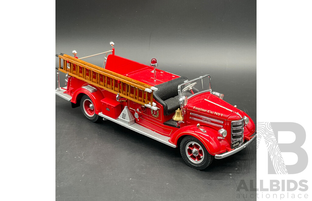 Large Collection of Vintage-Style Fire Engine and Pumper Models, Including SIGNATURE Models 1:32, PRECISION MODELS 1948 MACK and Large Metal Fire Engine Model - Lot of 8