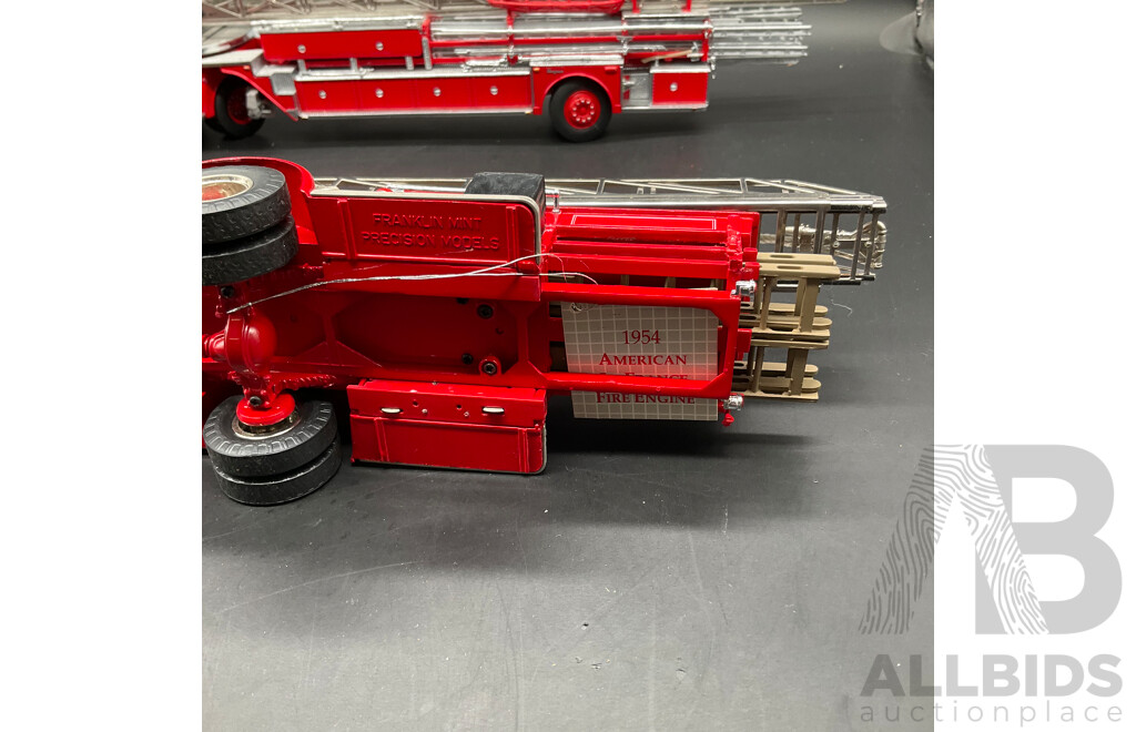 Collection of Die-Cast Model Fire Engines, Including FRANKLIN MINT PRECISION Models and SIGNATURE Models - Lot of 4